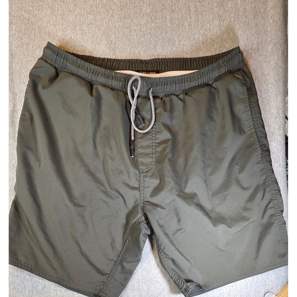 Flint and Tinder Mens Olive Green Hybrid Swim Shorts Made in USA Size XL